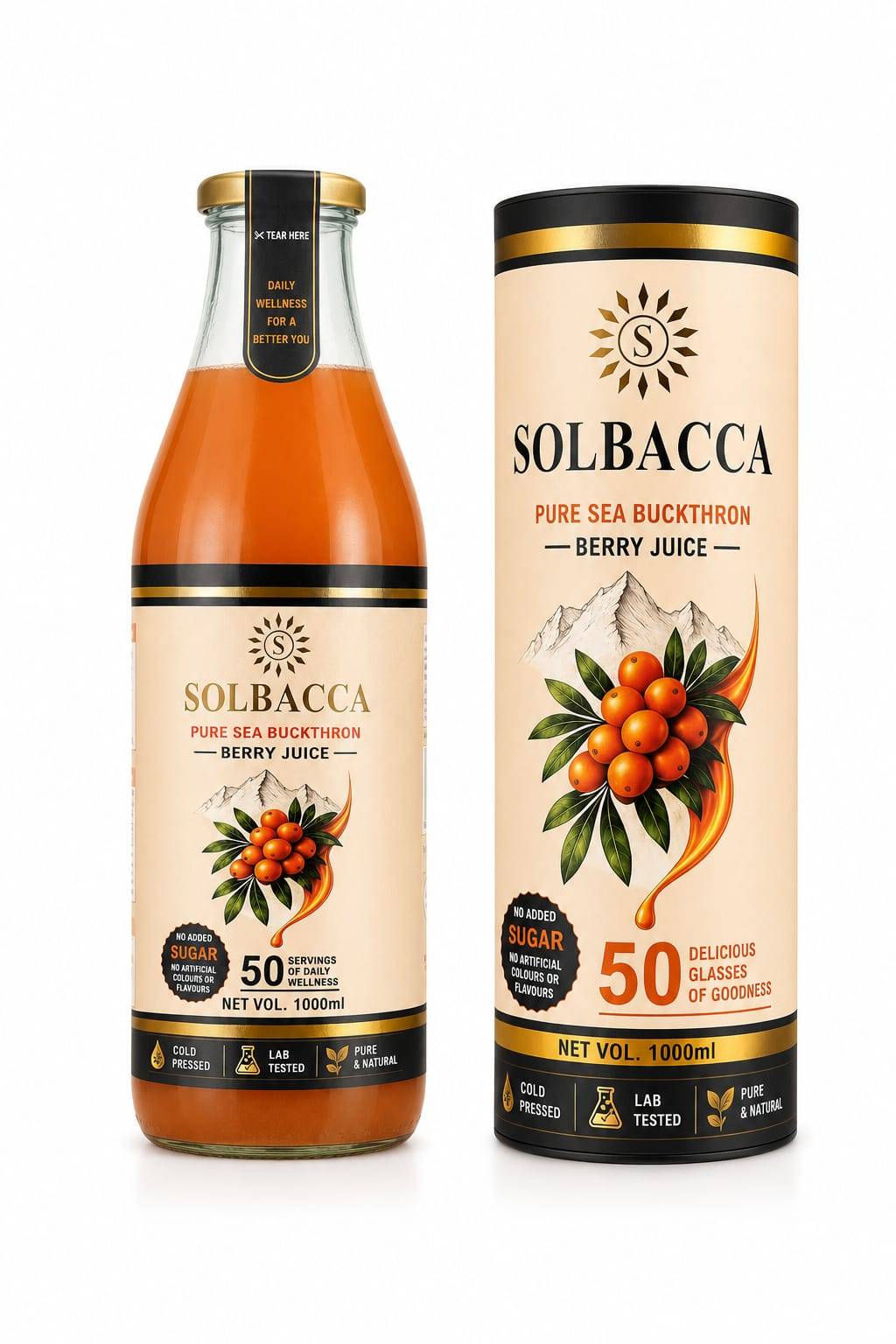 Solbacca Pure Sea Buckthorn Berry Juice | No Added Sugar