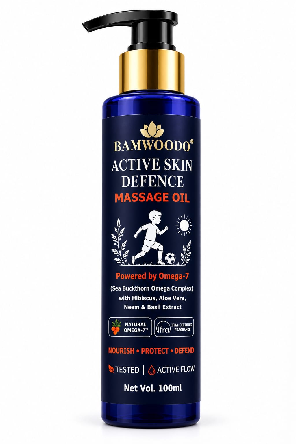 Bamwoodo Active Skin Defence Massage Oil with Omega-7