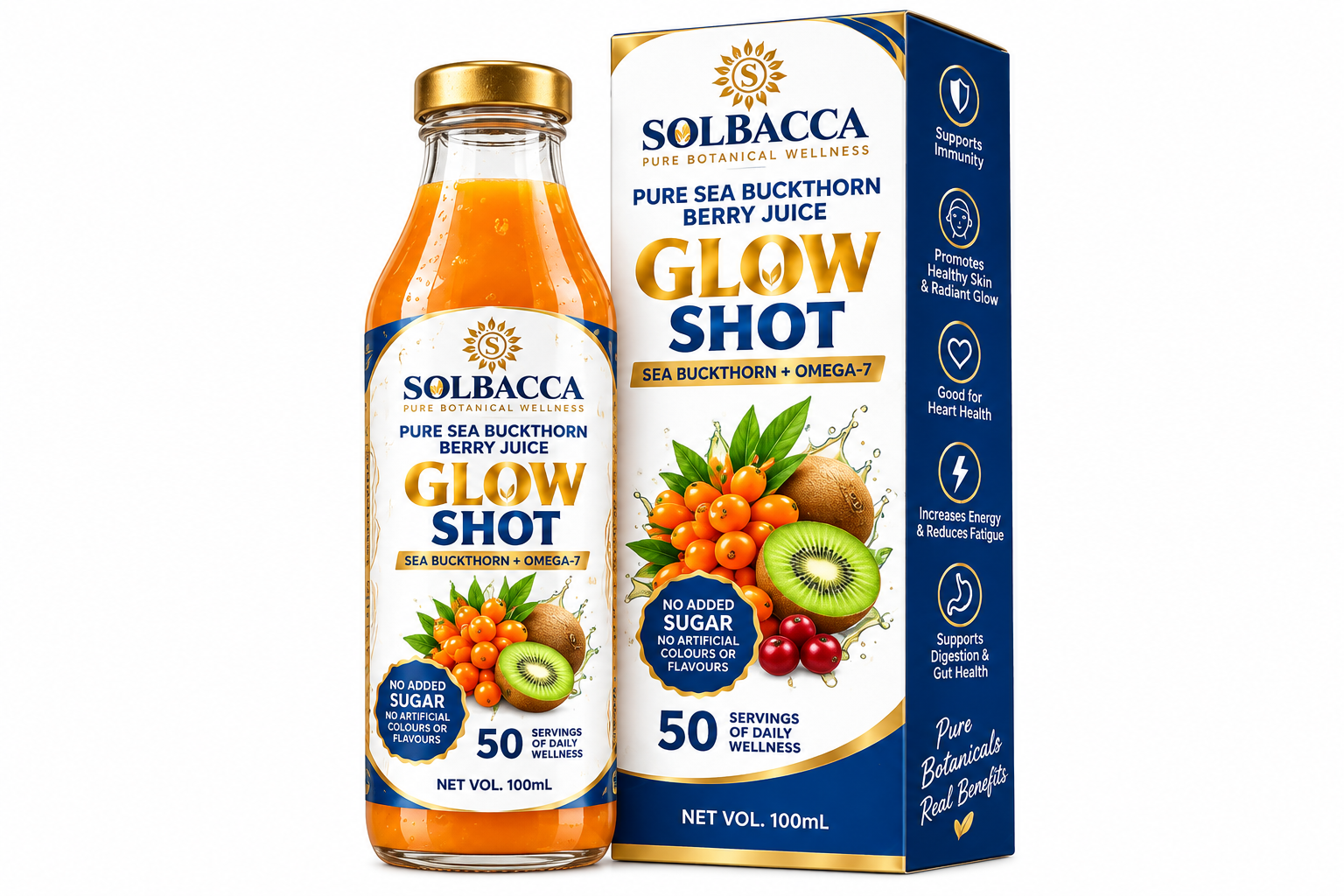 SOLBACCA Glow Shot Pure Sea Buckthorn Berry Juice