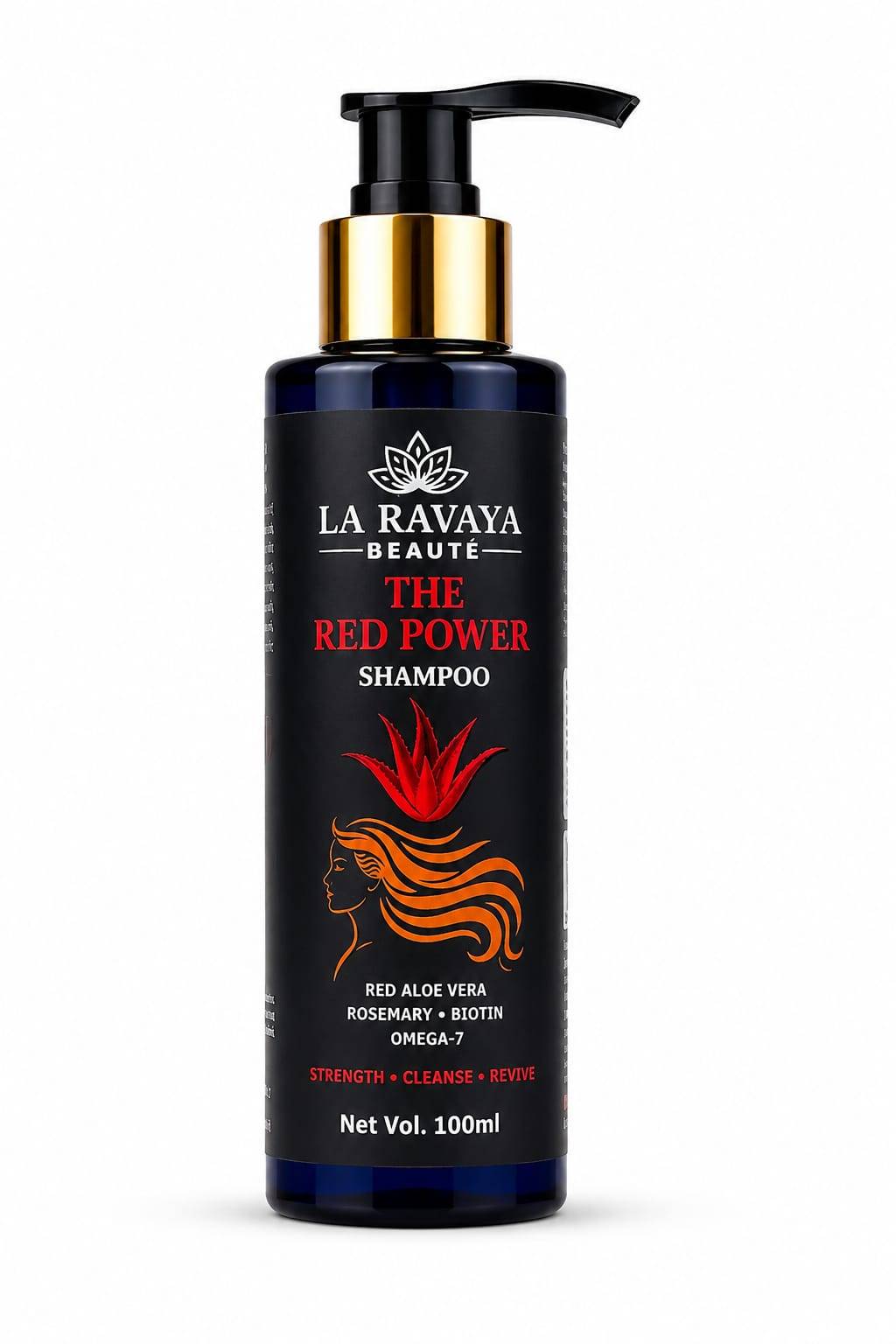 La Ravaya The Red Power Shampoo with Red Aloe Vera, Rosemary, Biotin & Omega-7
