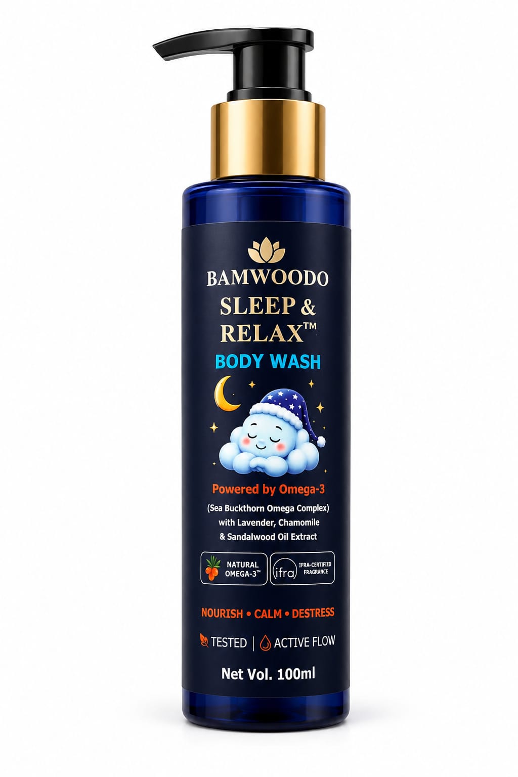 Bamwoodo Sleep & Relax Body Wash | Omega-3, Lavender & Chamomile
