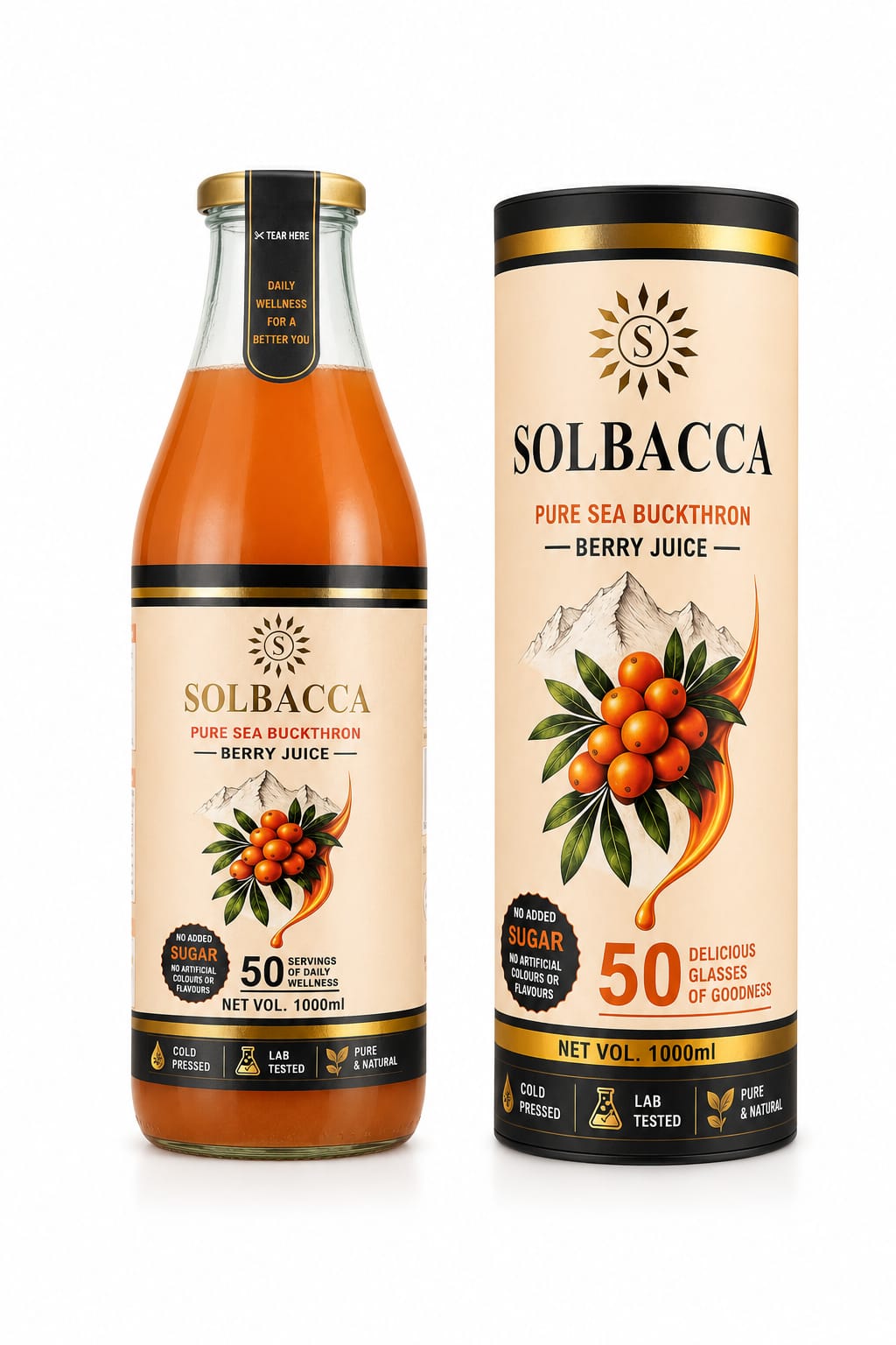 Solbacca Pure Sea Buckthorn Berry Juice | No Added Sugar