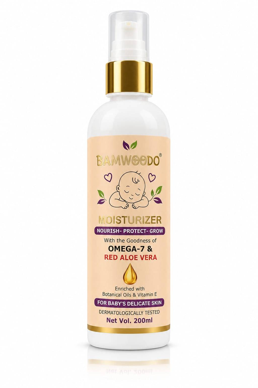 Bamwoodo Baby Moisturizer with Omega-7 & Red Aloe Vera