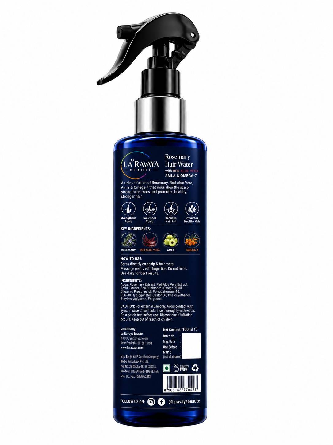 La'Ravaya Rosemary Hair Water | Hair Growth & Scalp Care