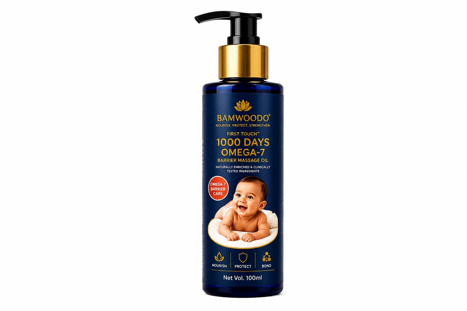 BAMWOODO First Touch Baby Massage Oil | Red Aloe Vera