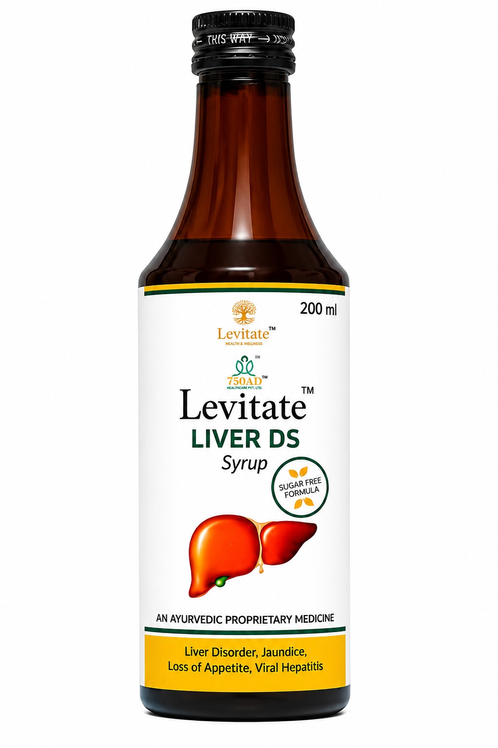 Levitate Liver DS Syrup | Sugar Free Ayurvedic Liver Support Formula