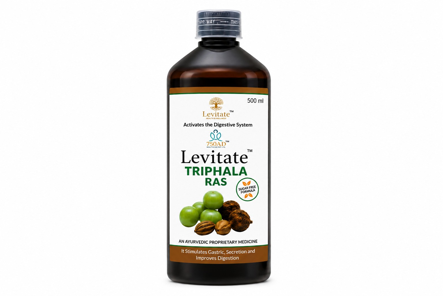 Levitate Triphala Ras | Sugar Free Ayurvedic Digestive Tonic | Improves Digestion