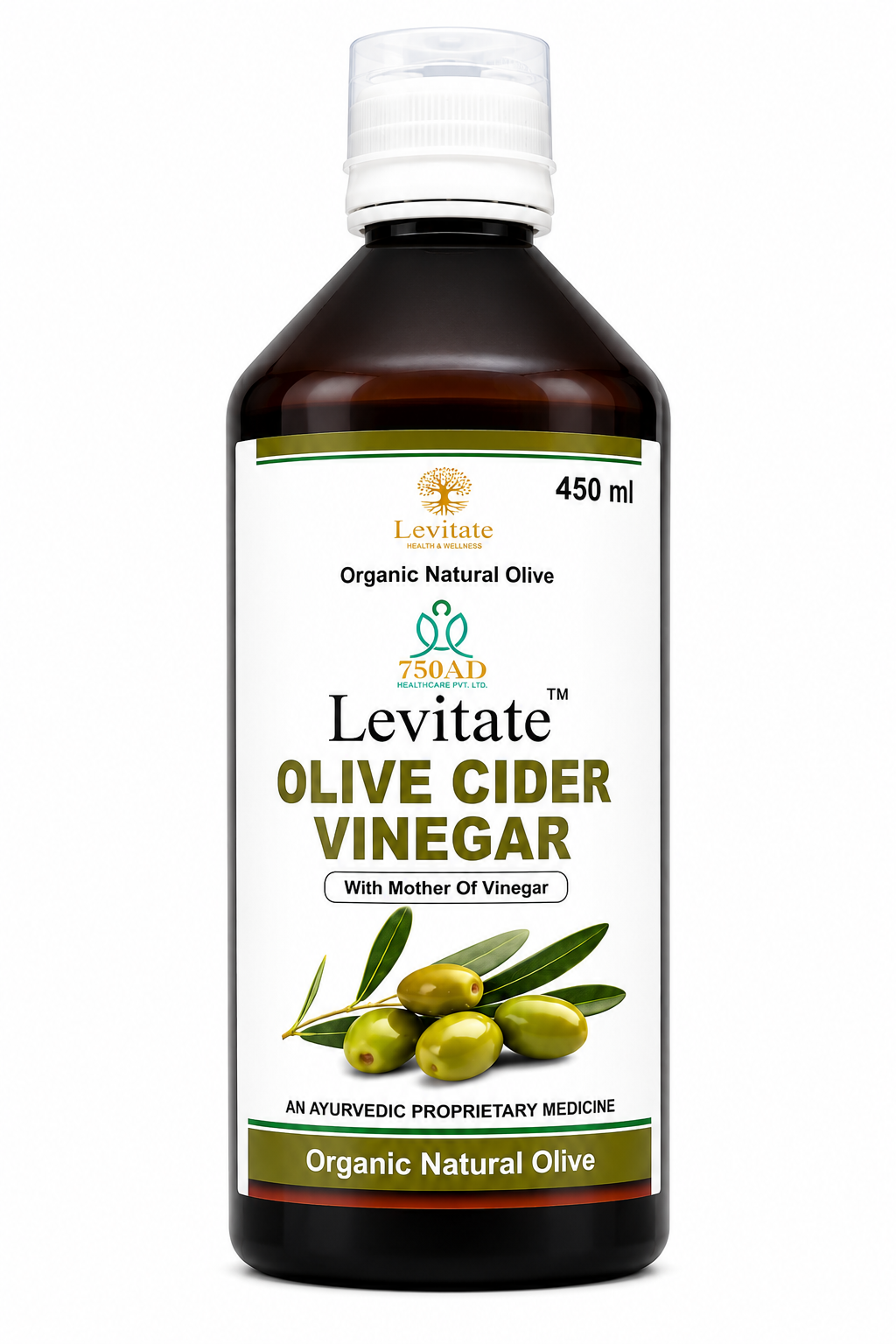 Levitate Olive Cider Vinegar with Mother of Vinegar | Ayurvedic Wellness Drink