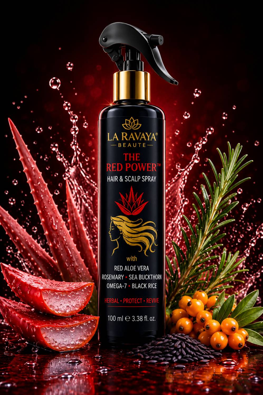 La'Ravaya The Red Power Hair Spray | Red Aloe Vera & Omega-7